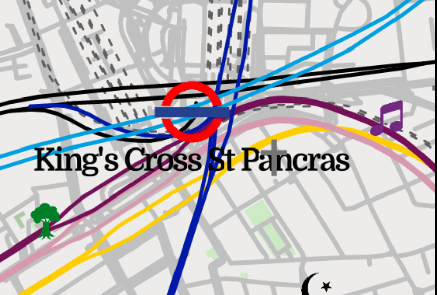 Text looks normal, it says "Kings Cross St. Pancreas"