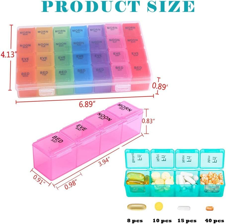 Photo of pill tray. See description in paragraph.